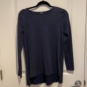 Express high-low blue sweater